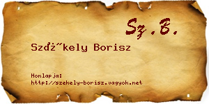 Székely Borisz névjegykártya